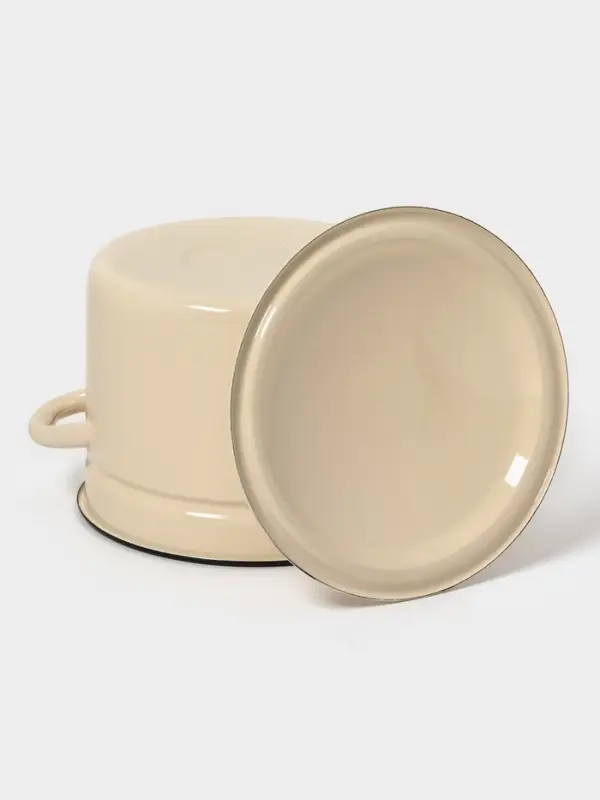 Кастр.цил.борт. 6л (слоновая)Без декора