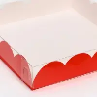 Коробка для печенья, красная, 15 х 15 х 3 см