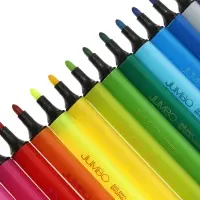 Фломастеры 18 цветов BRIGHT COLORS JUMBO, утолщенные, в пластиковом пенале