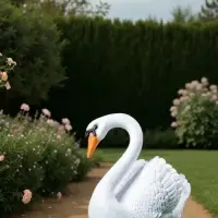 Садовая фигура из полистоуна &laquo;Лебедь&raquo;, 40&times;37&times;25 см
