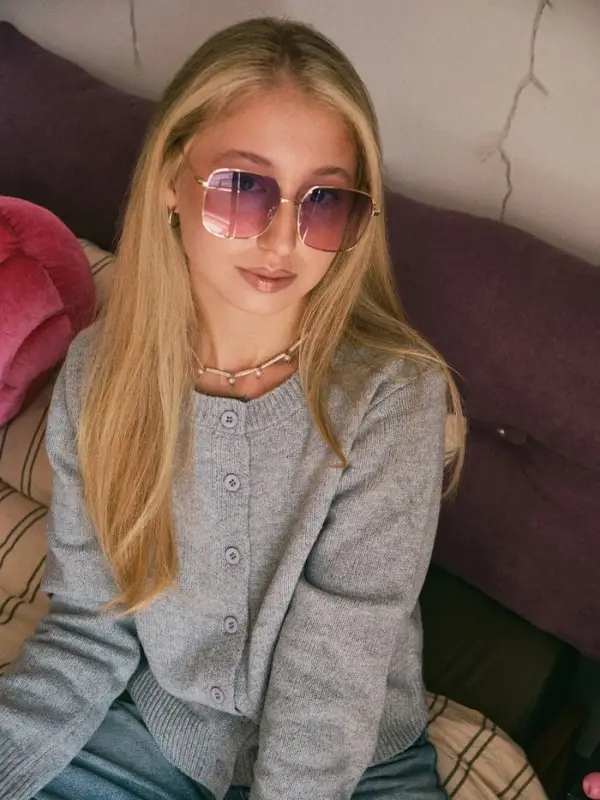 Очки солнцезащитные женские OneSun, uv 400, линза 6&times;5.5 см, фиолетовый