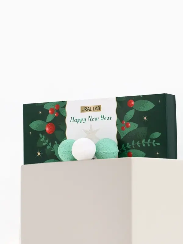 Бомбочки для ванны Happy New Year, аромат рождественская ель, набор 12 шт. &times; 20 г, URAL LAB