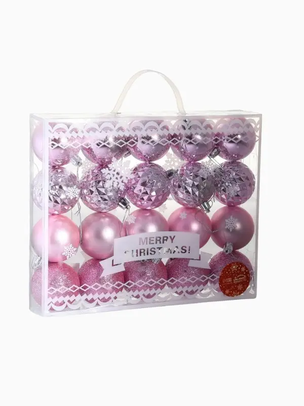 Ёлочные игрушки &laquo;Нобиле&raquo;, шары новогодние, d=6 см, набор 20 шт., розовый