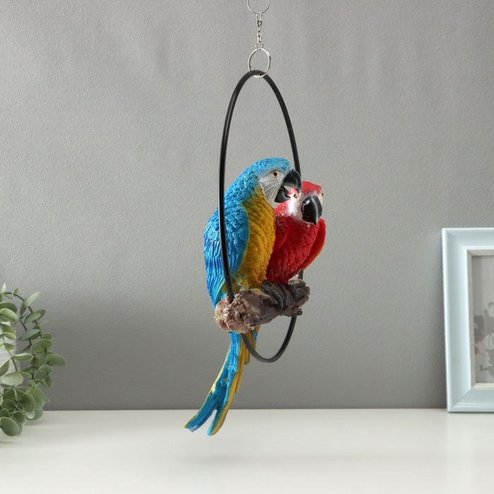 Подвесной декор Подвесной декор "Пара попугаев" 15х30х33см