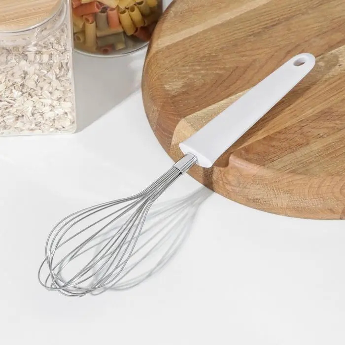 Венчик для взбивания Доляна «Виктори», 29,5×6 см, цвет белый Венчик для взбивания Доляна «Виктори», 29,5×6 см, цвет белый