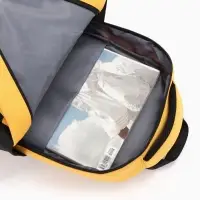 Рюкзак школьный, 2 отделения, 4 кармана, водонепроницаемое дно, 27&times;13&times;38.5 см, жёлтый