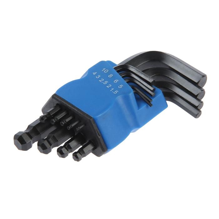 Набор ключей шестигранных ТУНДРА black, с шаром, CrV, 1.5 - 10 мм, 9 шт. Набор ключей шестигранных ТУНДРА black, с шаром, CrV, 1.5 - 10 мм, 9 шт.