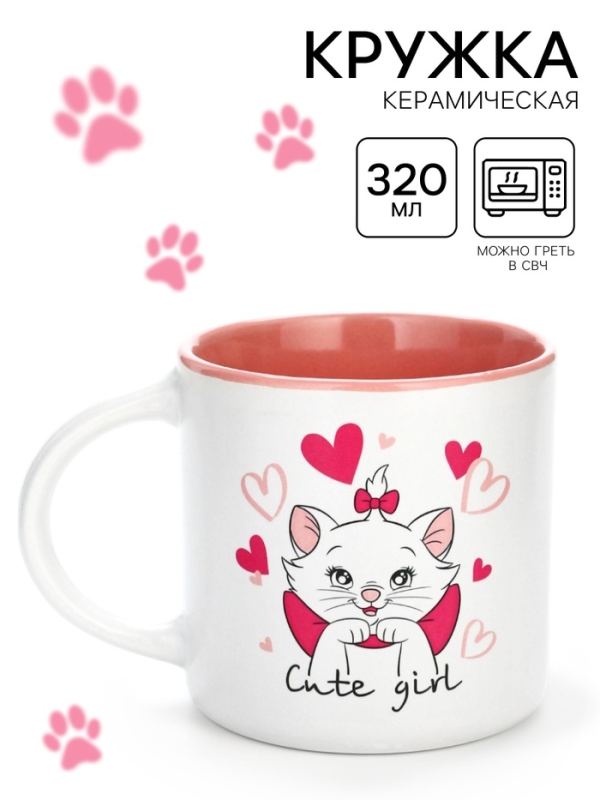 Кружка керамическая "Cute girl", Коты аристократы , 350 мл