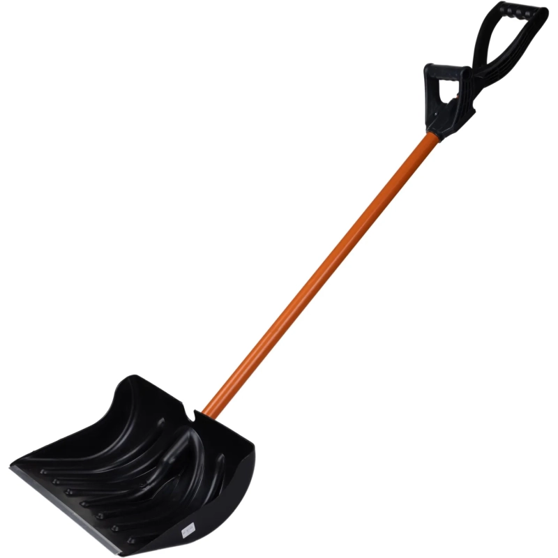 Лопата д/уб снега РусТрейд Пума пласт/ковш ал/черен 47,5х35х145см доп ручк