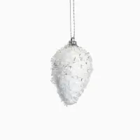 Ёлочные игрушки набор 6 шт. &laquo;Сосулька - пушинка&raquo;, 4&times;6 см, белый