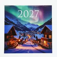 Календарь 2027 перекидной на скрепке 6 листов 29&times;29, &laquo;Северное сияние&raquo;