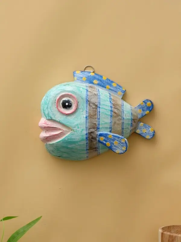 Панно «Рыба-клоун», 20×16.5×6.5 см, дерево, бирюзовое Панно «Рыба-клоун», 20×16.5×6.5 см, дерево, бирюзовое
