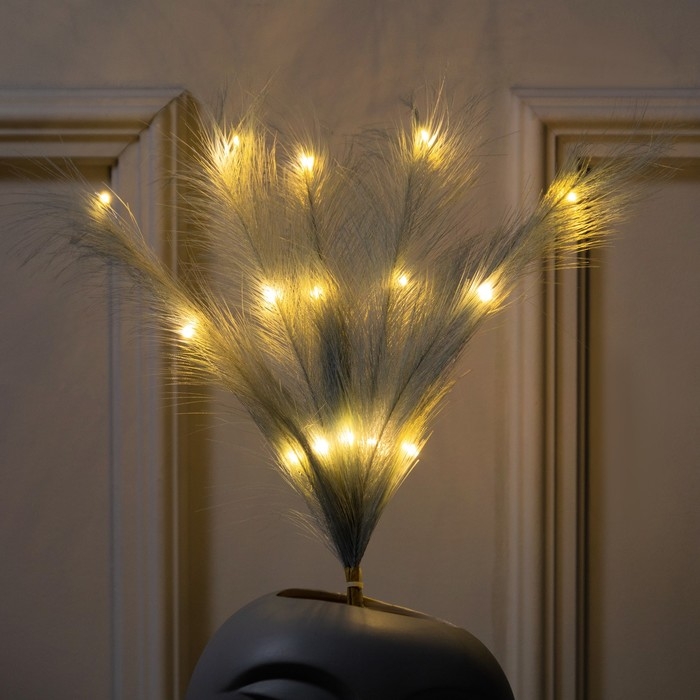 Ветка светодиодная серая, 56 см, 15 LED, батарейки ААх2 (не в комплекте), свчение теплое белое Ветка светодиодная серая, 56 см, 15 LED, батарейки ААх2 (не в комплекте), свчение теплое белое