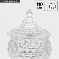 Икорница &laquo;Икринка&raquo;, 110 мл, 7.5&times;9.5 см, с крышкой, стекло, прозрачная