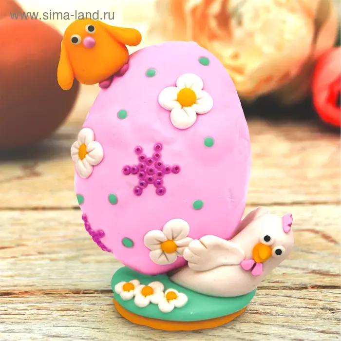 Набор для творчества. Декор яиц полимерной глиной &laquo;Курочка и цыплёнок&raquo;