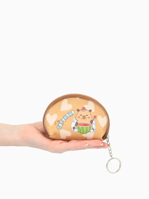 Кошелёк детский &laquo;Капибара&raquo;, монетница, на молнии 10.5&times;2.5&times;8 см, с принтом, МИКС