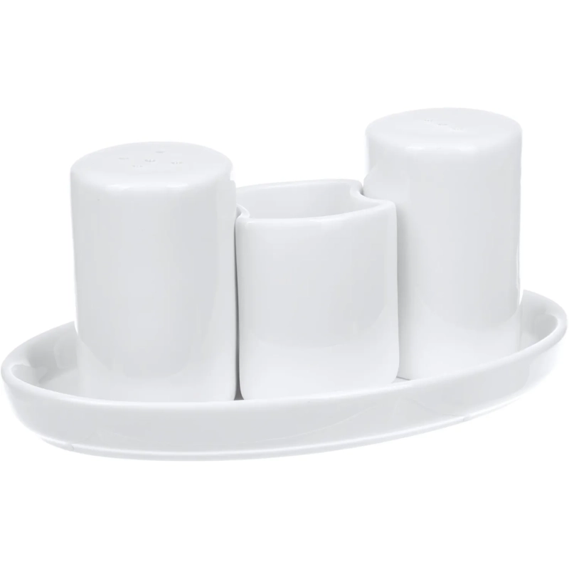 Набор для специй Chan Wave Classic 3пр/наб овал. фарфор, белый , фк0349