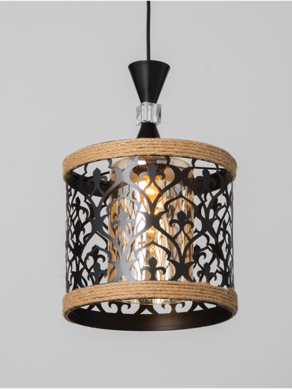 Светильник "Узор" 1х40Вт Е27 черный 23х23х22см