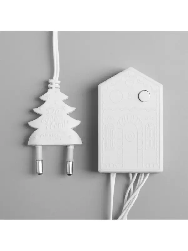 Гирлянда &laquo;Нить&raquo; 10 м, IP20, белая нить, 100 LED, 8 режимов, 220 В, свечение мульти