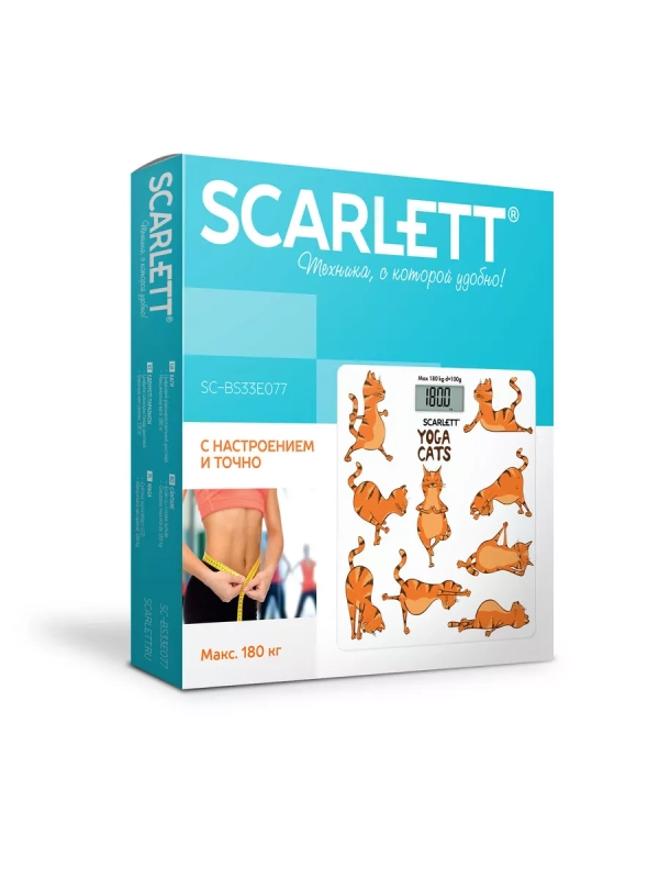 Весы напольные электронные SC-BS33E077, йога коты Весы напольные электронные SC-BS33E077, йога коты