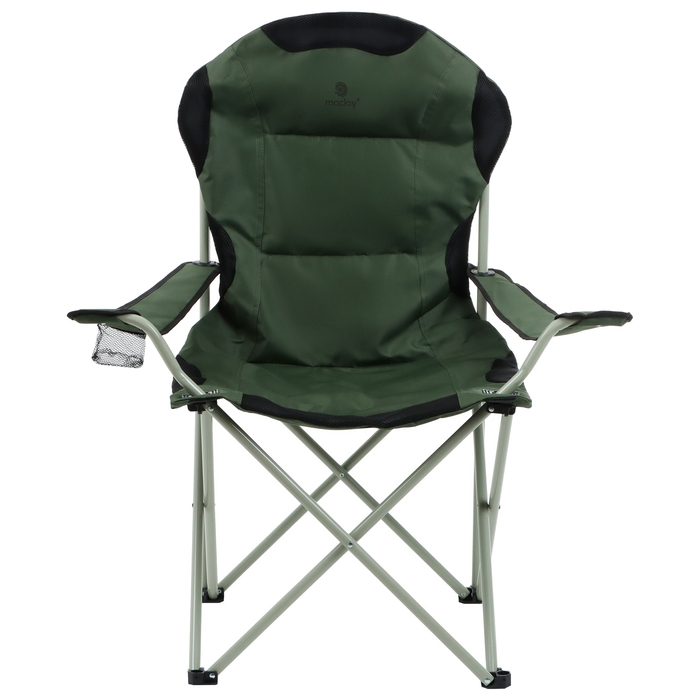 Кресло складное с подстаканником, 60 х 60 х 106 см, до 120 кг, цвет зелёный Кресло складное с подстаканником, 60 х 60 х 106 см, до 120 кг, цвет зелёный