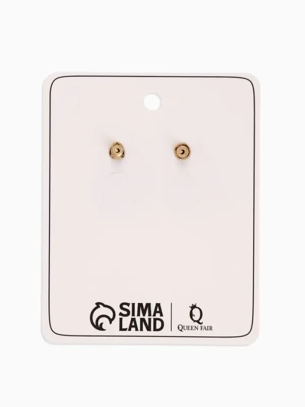 Серьги Серьги "Стиль камня", цвет белый в золоте