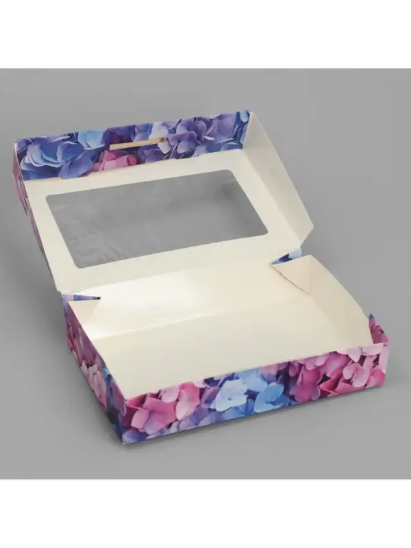 Кондитерская упаковка, коробка с ламинацией &laquo;Гортензия&raquo;, 20&times;12&times;4 см