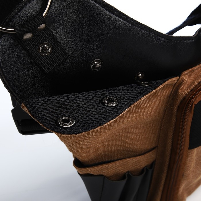 Поясная сумка на молнии, 3 наружных кармана, зацеп на бедро, цвет коричневый Поясная сумка на молнии, 3 наружных кармана, зацеп на бедро, цвет коричневый