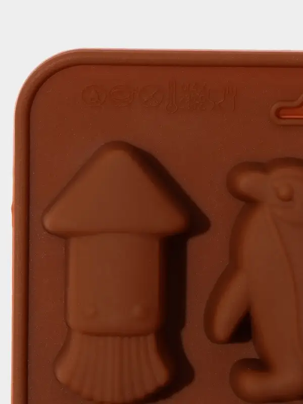 Форма для шоколада Доляна &laquo;Пингвины&raquo;, силикон, 21.5&times;10&times;1.5 см, 12 ячеек, коричневая