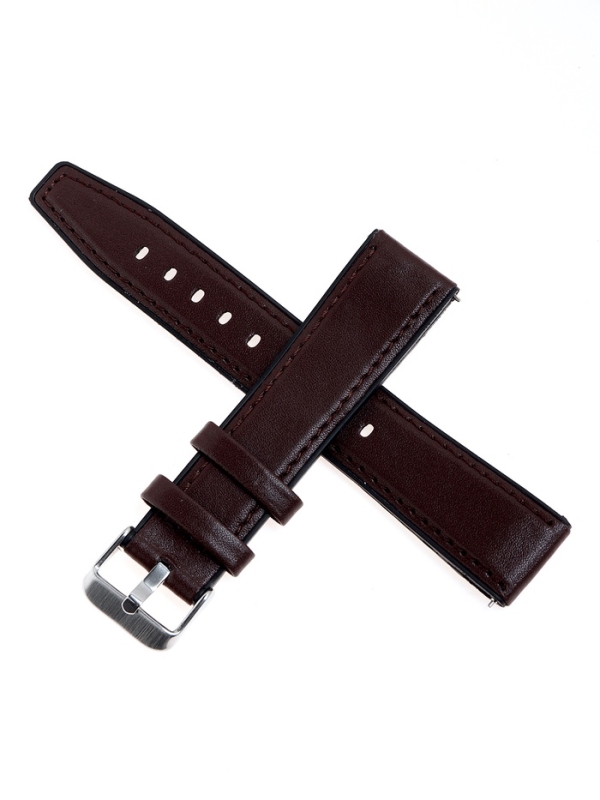 Ремешок для часов с быстросъемными шпильками, 20 мм, экокожа, l-22 см, коричневый Ремешок для часов с быстросъемными шпильками, 20 мм, экокожа, l-22 см, коричневый