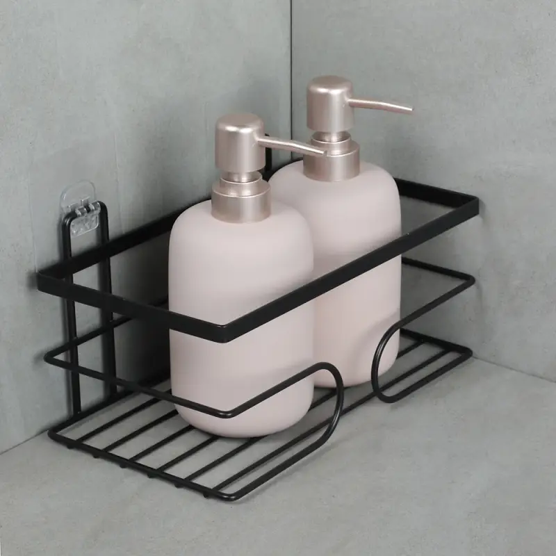 VETTA Полка настенная, прямоугольная, металл, 24x14x10 см, черный