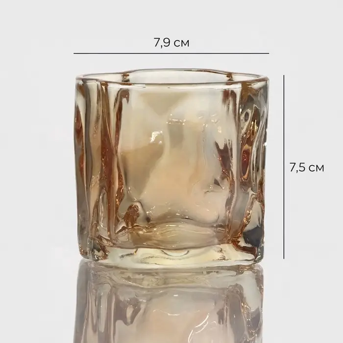 Стакан Magistro IceBar. Gold, 200 мл, 7.9&times;8&times;7.5 см, стекло, золотистый