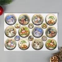 Декупажная карта &laquo;Снеговики&raquo;, плотность 45 г/м&sup2;3, А4