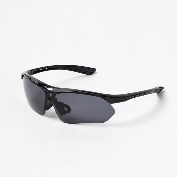 Очки солнечные спортивные велосипедные, uv 400, дужка 11.7 см, ширина 16.5 см, черные Очки солнечные спортивные велосипедные, uv 400, дужка 11.7 см, ширина 16.5 см, черные