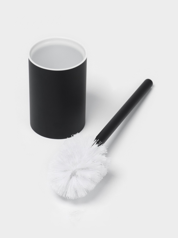 Ёршик для унитаза с подставкой, цвет черный