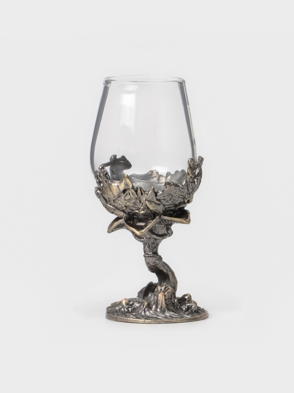 Рюмки для водки "Рыбалка", подарочный набор на 3 персоны, рюмка 50 мл, бронза