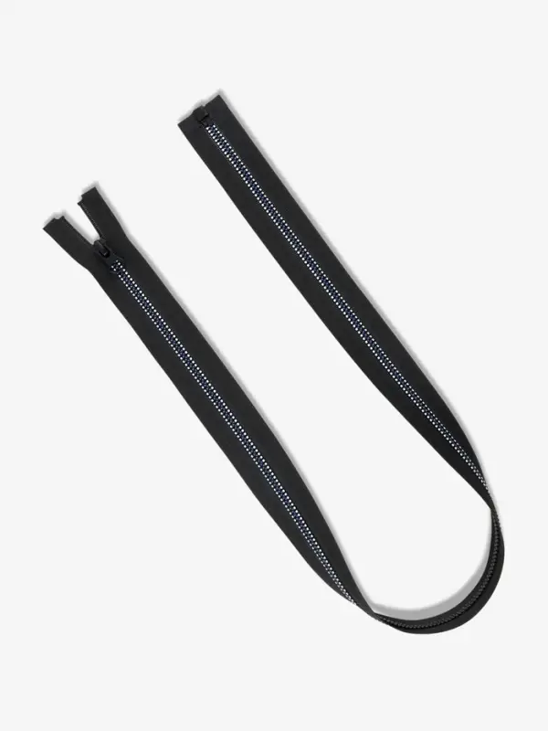 Молния &laquo;Трактор&raquo;, №5, разъёмная, замок автомат, 70 см, чёрная, белая, синяя