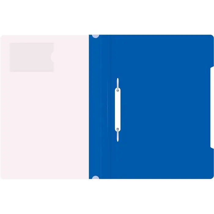 Папка-скоросшиватель Calligrata, А4, 180 мкм, карман для визитки, прозрачный верх, синяя