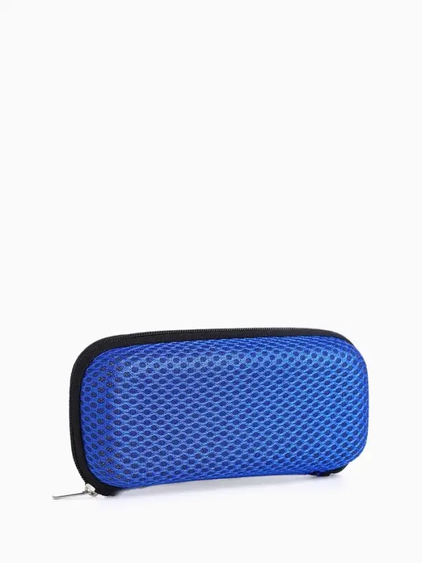 Футляр для очков на молнии, однотонный, размер 15&times;4&times;6.5 см, синий