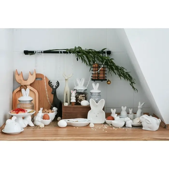 Блюдо &laquo;Зайка в золотом&raquo;, d=20.5 см, доломит, белое