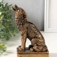 Подсвечник на 1 свечу &laquo;Волк&raquo;, 18&times;12&times;6 см, под бронзу