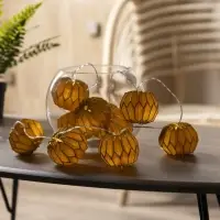 Гирлянда &laquo;Нить&raquo; 2 м с насадками &laquo;Фиолетовый фонарик&raquo;, IP20, прозрачная нить, 10 LED, от батареек АА&times;2, свечение тёплое белое