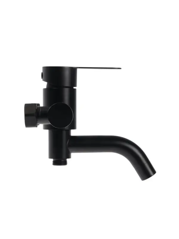 Смеситель для ванны ZEIN Z3491, изогнутый излив, душевой набор, нержавеющая сталь, черный