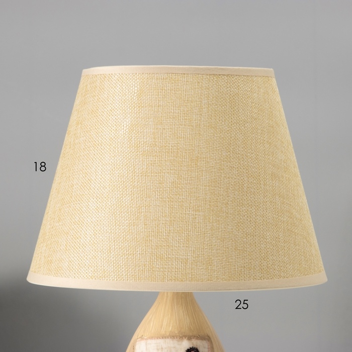 Настольная лампа с абажуром RISALUX «Фламинго», Е14, 40 Вт, бежевый, 25×25×39 см