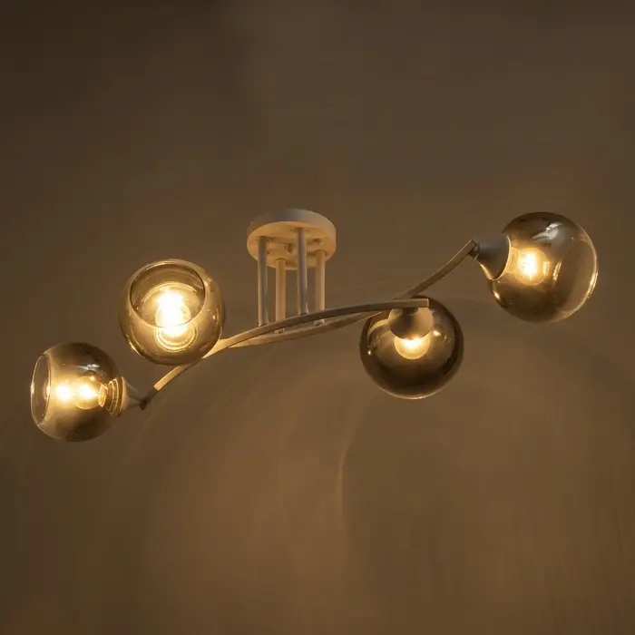 Светильник потолочный BayerLux &laquo;Снежа&raquo;, люстра 4хЕ27, 40 Вт, белый, 81&times;33&times;21 см