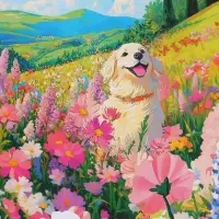 Пакет подарочный ламинированный "Поле цветов" 18 х 22,3 х 10 см