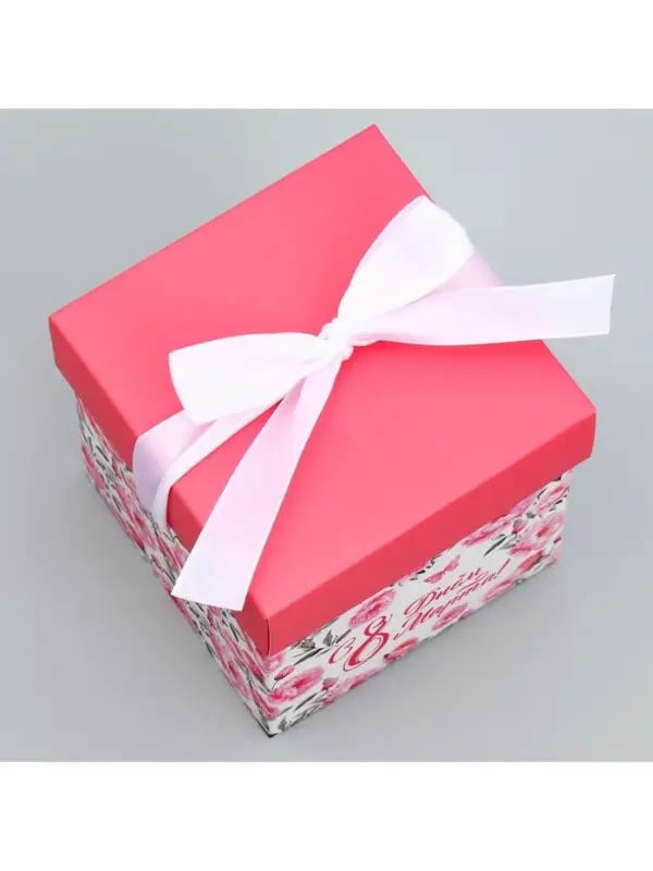 Коробка подарочная складная, упаковка, &laquo;С 8 марта&raquo;, 10&times;10&times;10 см