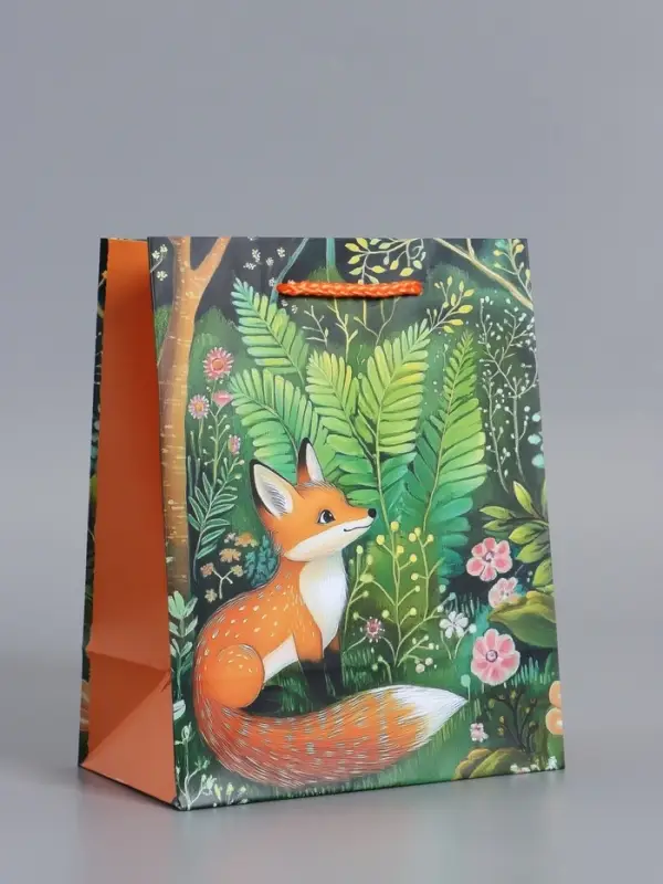 Пакет подарочный "Лесные жители" ламинированный 18 х 22,3 х 10 см