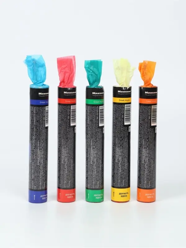 Цветной дым, заряд 0.8 дюйма, ОПТИ, 60 сек, цена за 1 шт., микс из 5 шт. с ручкой