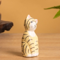 Сувенир «Полосатый кот», 8×3.5×2.5 см, дерево